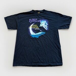 NASA Shirt Mens XL JFK Space Shuttle‎ Astronaut Vintage Y2k Museum New Frontier